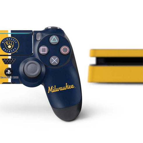 MLB Milwaukee Brewers Split PS4 Slim Bundle Skin