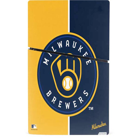 MLB Milwaukee Brewers Split PS5 Slim Digital Edition Console Skin