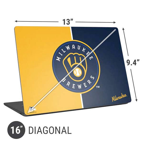 MLB Milwaukee Brewers Split Universal Laptop 16in (13 x 9.4in) Skin