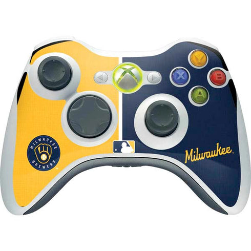 MLB Milwaukee Brewers Split Xbox 360 Wireless Controller Skin