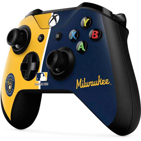 MLB Milwaukee Brewers Split Xbox One X Controller Skin