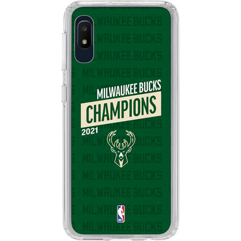 NBA Milwaukee Bucks 2021 Champions Galaxy A10e Clear Case