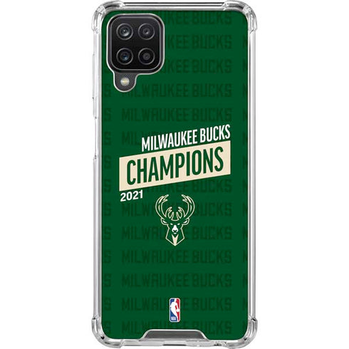 NBA Milwaukee Bucks 2021 Champions Galaxy A12 Clear Case