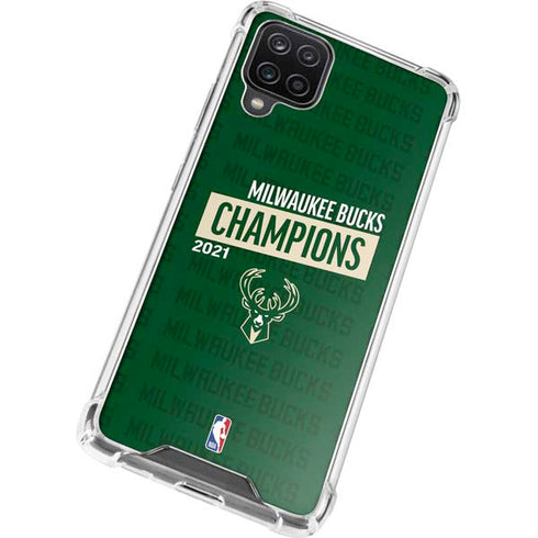 NBA Milwaukee Bucks 2021 Champions Galaxy A12 Clear Case