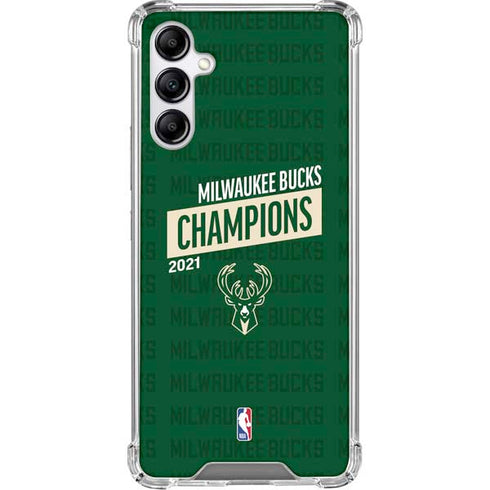 NBA Milwaukee Bucks 2021 Champions Galaxy A15 5G Clear Case