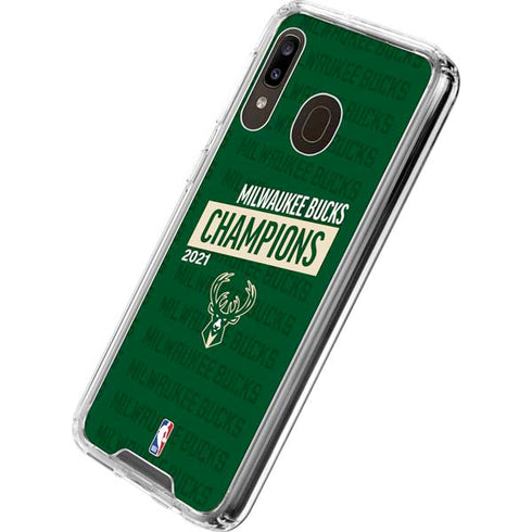 NBA Milwaukee Bucks 2021 Champions Galaxy A30 Clear Case