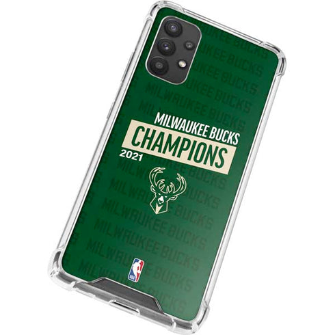 NBA Milwaukee Bucks 2021 Champions Galaxy A32 5G Clear Case