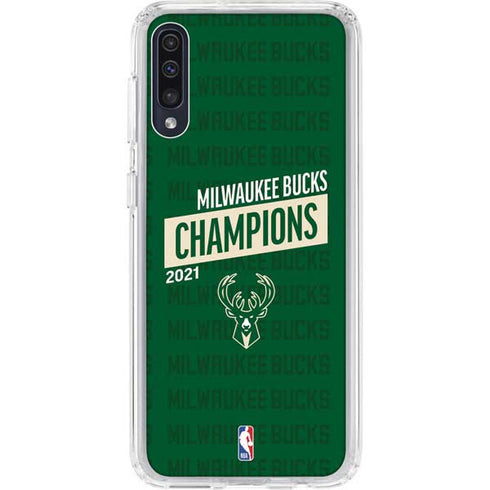 NBA Milwaukee Bucks 2021 Champions Galaxy A50 Clear Case