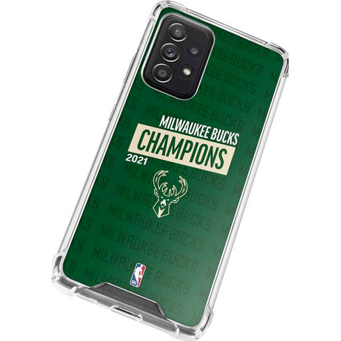 NBA Milwaukee Bucks 2021 Champions Galaxy A52 5G Clear Case