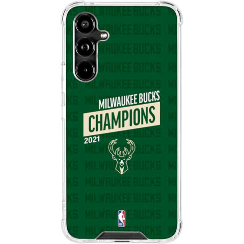 NBA Milwaukee Bucks 2021 Champions Galaxy A54 5G Clear Case
