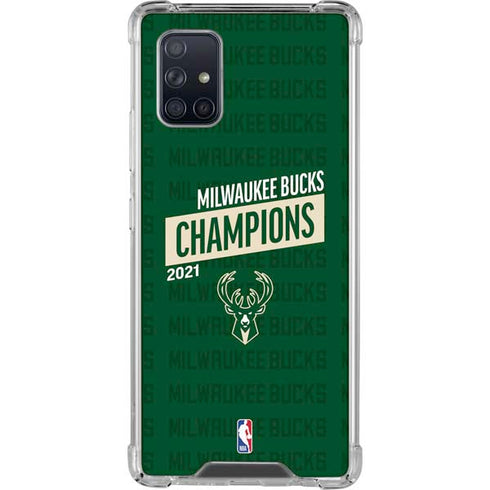 NBA Milwaukee Bucks 2021 Champions Galaxy A71 5G Clear Case