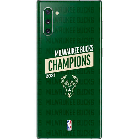 NBA Milwaukee Bucks 2021 Champions Galaxy Note 10 Skin
