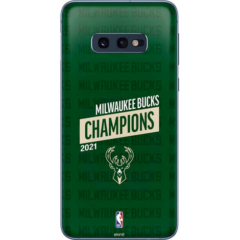 NBA Milwaukee Bucks 2021 Champions Galaxy S10e Skin