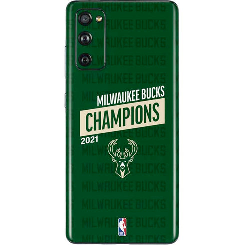 NBA Milwaukee Bucks 2021 Champions Galaxy S20 Fan Edition Skin