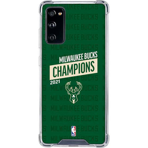 NBA Milwaukee Bucks 2021 Champions Galaxy S20 FE Clear Case