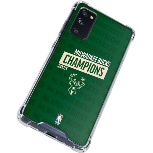 NBA Milwaukee Bucks 2021 Champions Galaxy S20 FE Clear Case