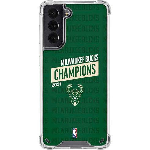 NBA Milwaukee Bucks 2021 Champions Galaxy S21 5G Clear Case
