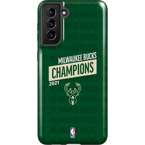 NBA Milwaukee Bucks 2021 Champions Galaxy S21 FE Pro Case