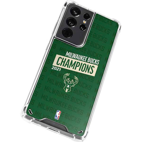 NBA Milwaukee Bucks 2021 Champions Galaxy S21 Ultra 5G Clear Case