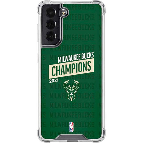 NBA Milwaukee Bucks 2021 Champions Galaxy S22 Clear Case