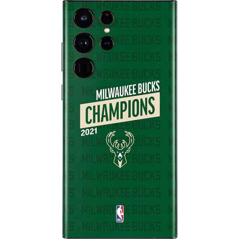 NBA Milwaukee Bucks 2021 Champions Galaxy S22 Ultra Skin