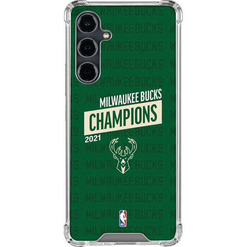 NBA Milwaukee Bucks 2021 Champions Galaxy S23 FE Clear Case