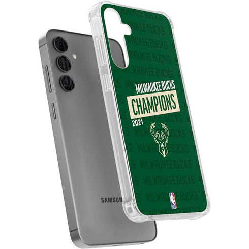 NBA Milwaukee Bucks 2021 Champions Galaxy S24 Plus Clear Case