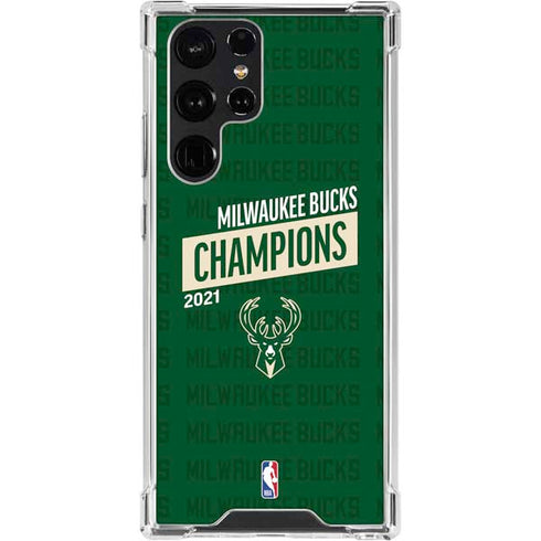 NBA Milwaukee Bucks 2021 Champions Galaxy S24 Ultra Clear Case