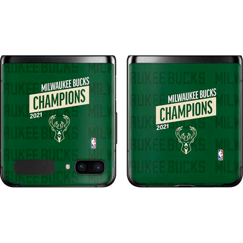 NBA Milwaukee Bucks 2021 Champions Galaxy Z Flip Skin