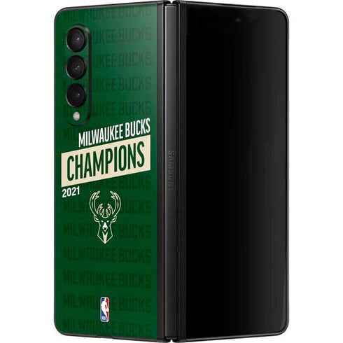NBA Milwaukee Bucks 2021 Champions Galaxy Z Fold3 5G Skin