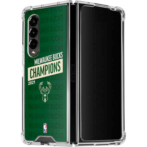 NBA Milwaukee Bucks 2021 Champions Galaxy Z Fold4 5G Clear Case