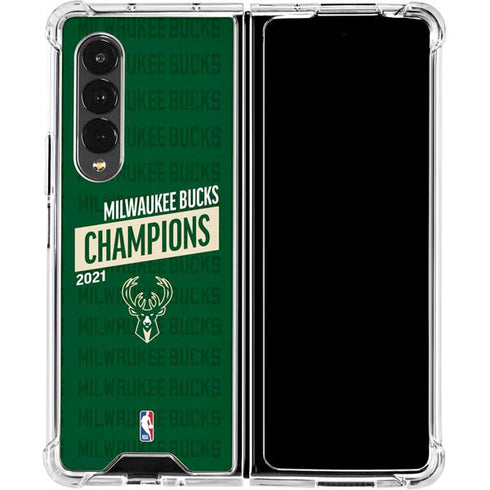 NBA Milwaukee Bucks 2021 Champions Galaxy Z Fold4 5G Clear Case