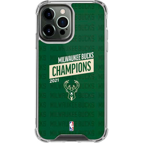 NBA Milwaukee Bucks 2021 Champions iPhone 13 Pro Max Clear Case