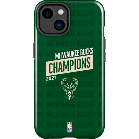 NBA Milwaukee Bucks 2021 Champions iPhone 15 Plus Impact Case