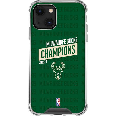 NBA Milwaukee Bucks 2021 Champions iPhone 15 Plus Clear Case