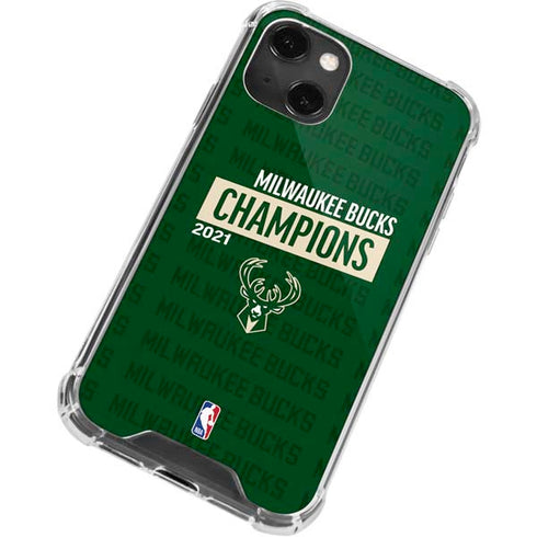 NBA Milwaukee Bucks 2021 Champions iPhone 14 Plus Clear Case