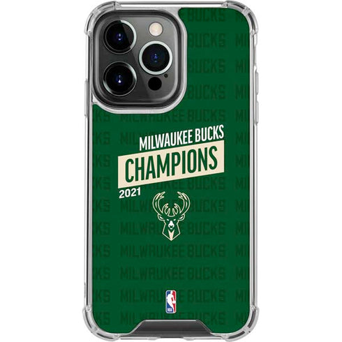 NBA Milwaukee Bucks 2021 Champions iPhone 14 Pro Clear Case