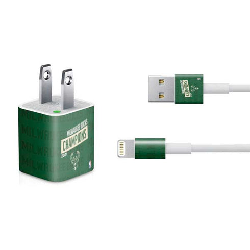 NBA Milwaukee Bucks 2021 Champions iPhone Charger (5W USB) Skin