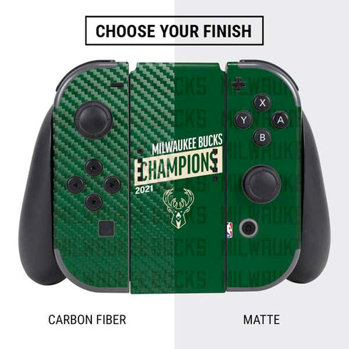 NBA Milwaukee Bucks 2021 Champions Nintendo Switch Bundle Skin