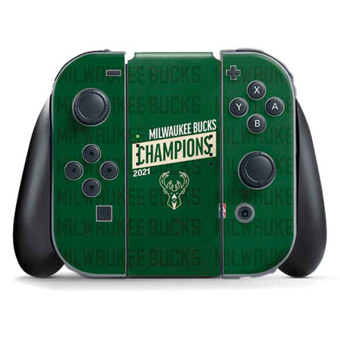 NBA Milwaukee Bucks 2021 Champions Nintendo Switch (2017-2021) Joy-Con Controller Skin