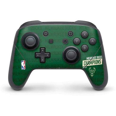 NBA Milwaukee Bucks 2021 Champions Nintendo Switch Pro Controller Skin