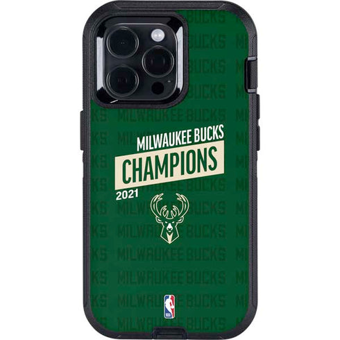 NBA Milwaukee Bucks 2021 Champions Otterbox Defender iPhone Skin