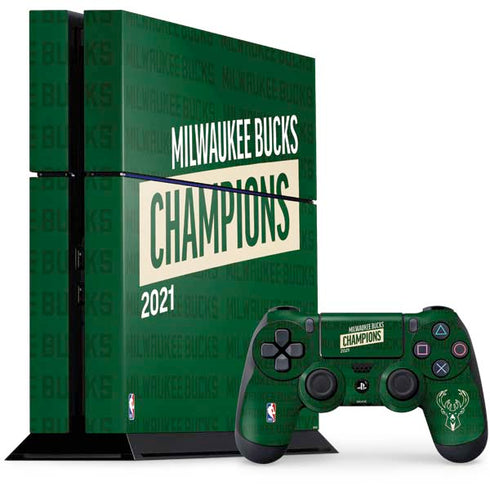 NBA Milwaukee Bucks 2021 Champions PS4 Console and Controller Bundle Skin