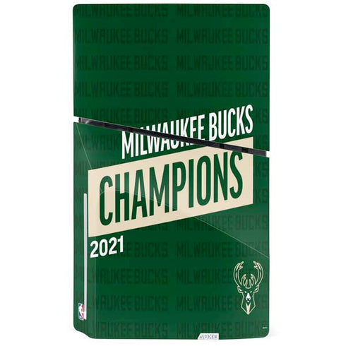 NBA Milwaukee Bucks 2021 Champions PS5 Slim Disk Console Skin