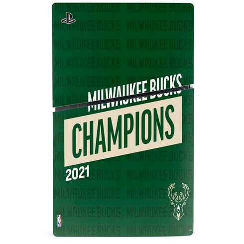 NBA Milwaukee Bucks 2021 Champions PS5 Slim Digital Edition Console Skin