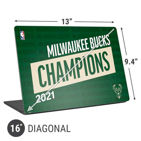 NBA Milwaukee Bucks 2021 Champions Universal Laptop 16in (13 x 9.4in) Skin