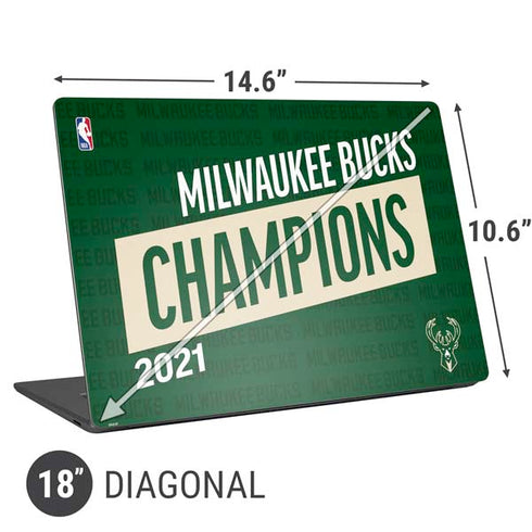NBA Milwaukee Bucks 2021 Champions Universal Laptop 18in (14.6 x 10.6in) Skin