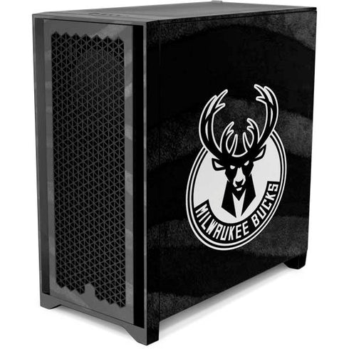 NBA Milwaukee Bucks Animal Print Black Corsair 4000D Tempered Glass Mid-Tower ATX Case Skin