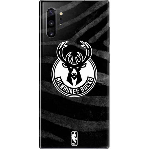 NBA Milwaukee Bucks Animal Print Black Galaxy Note 10 Plus Skin