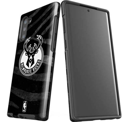 NBA Milwaukee Bucks Animal Print Black Galaxy Note 10 Pro Case